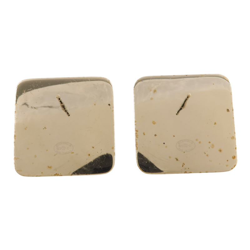 CHANEL 金屬/琺瑯COCO Mark Square Stud Earrings耳環-1