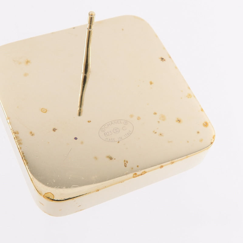 CHANEL 金屬/琺瑯COCO Mark Square Stud Earrings耳環-4