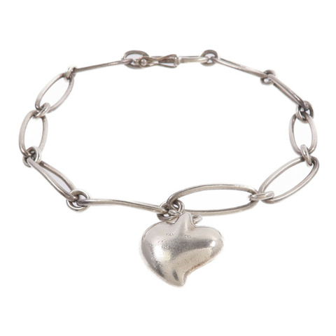 TIFFANY＆CO 925純銀Elsa Peretti Heart Charm Bracelet手鏈