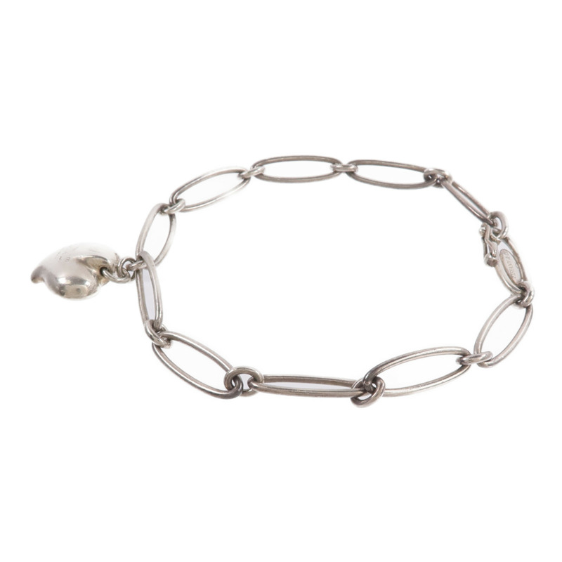 TIFFANY&CO 925純銀Elsa Peretti Heart Charm Bracelet手鏈-1