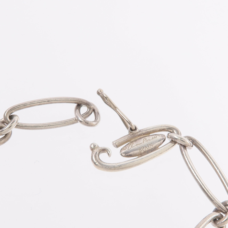 TIFFANY&CO 925純銀Elsa Peretti Heart Charm Bracelet手鏈-5