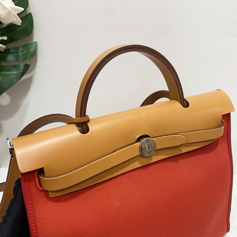 Hermes/愛馬仕herbag31蕃茄紅手提單肩包,成色95新,尺寸31*10*25-5