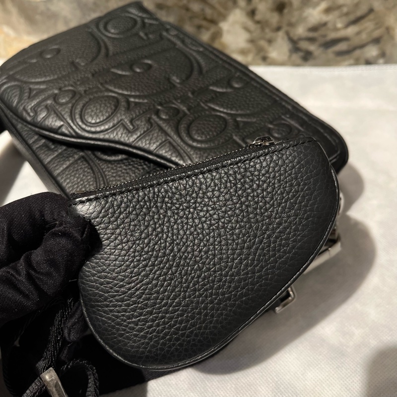 Dior黑粒面小牛皮 Saddle 三件式子母包 黑色 Dior Gravity皮革和黑色粒面小牛皮-12