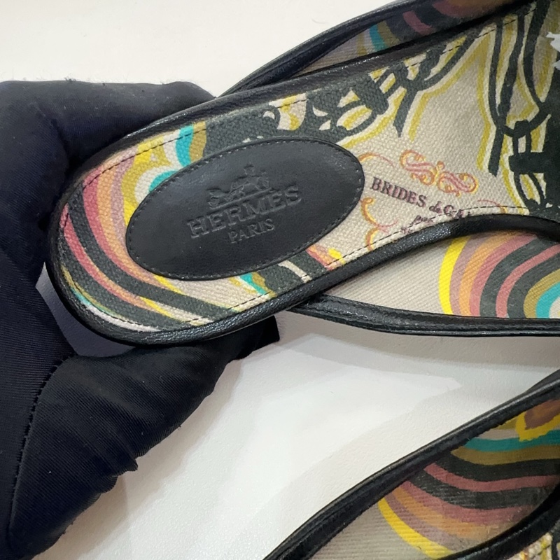 Hermes/愛馬仕黑色銀扣Kelly半拖鞋,成色95新,尺寸39碼-6