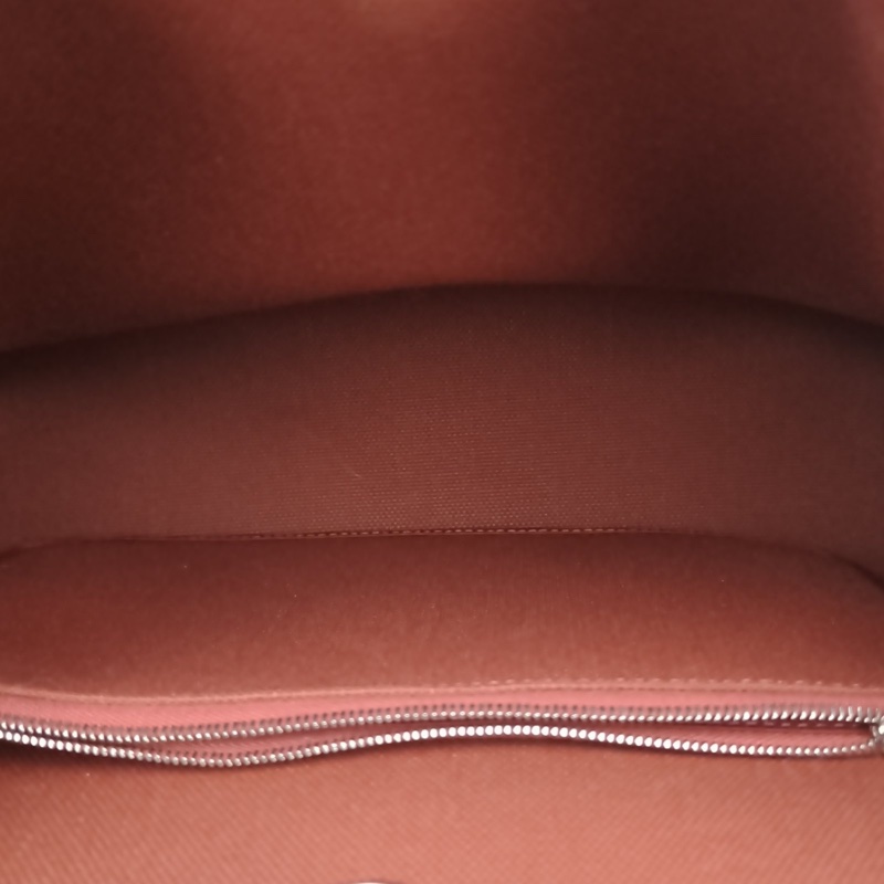 HERMES Herbag31愛馬仕紅帆布/牛皮Y刻銀扣肩背包-5
