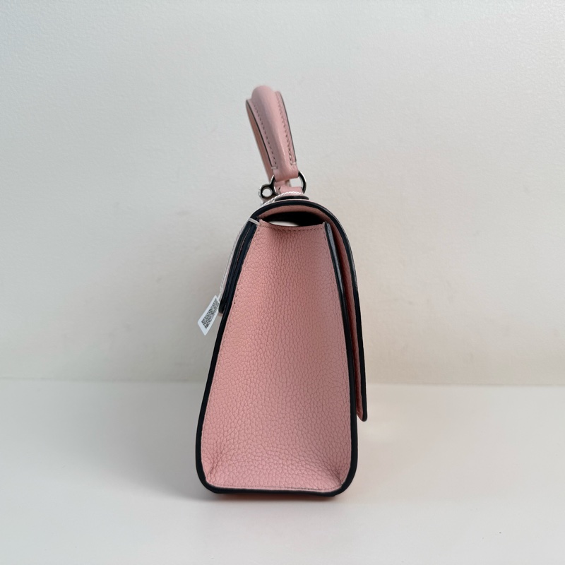 99✨摩奈/MOYNAT Rejane PM Taurillon 小牛皮 手提包斜挎包單肩包 粉色 銀色五金 💖正品-2