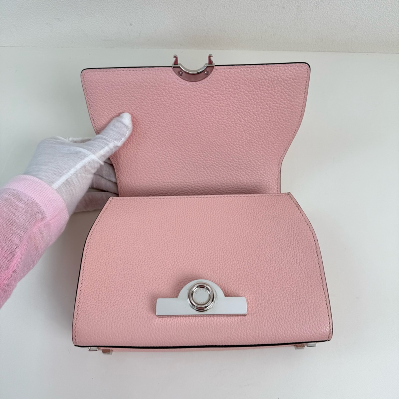 99✨摩奈/MOYNAT Rejane PM Taurillon 小牛皮 手提包斜挎包單肩包 粉色 銀色五金 💖正品-6