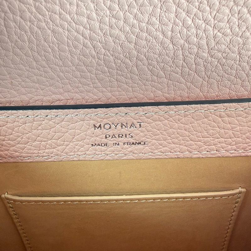 99✨摩奈/MOYNAT Rejane PM Taurillon 小牛皮 手提包斜挎包單肩包 粉色 銀色五金 💖正品-8