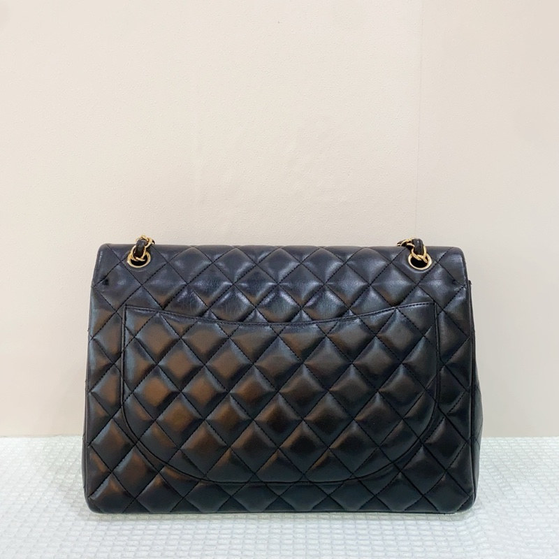 Chanel/香奈兒黑金羊皮雙蓋CF-Maxi，成色97新，尺寸33*10*24，15開-2