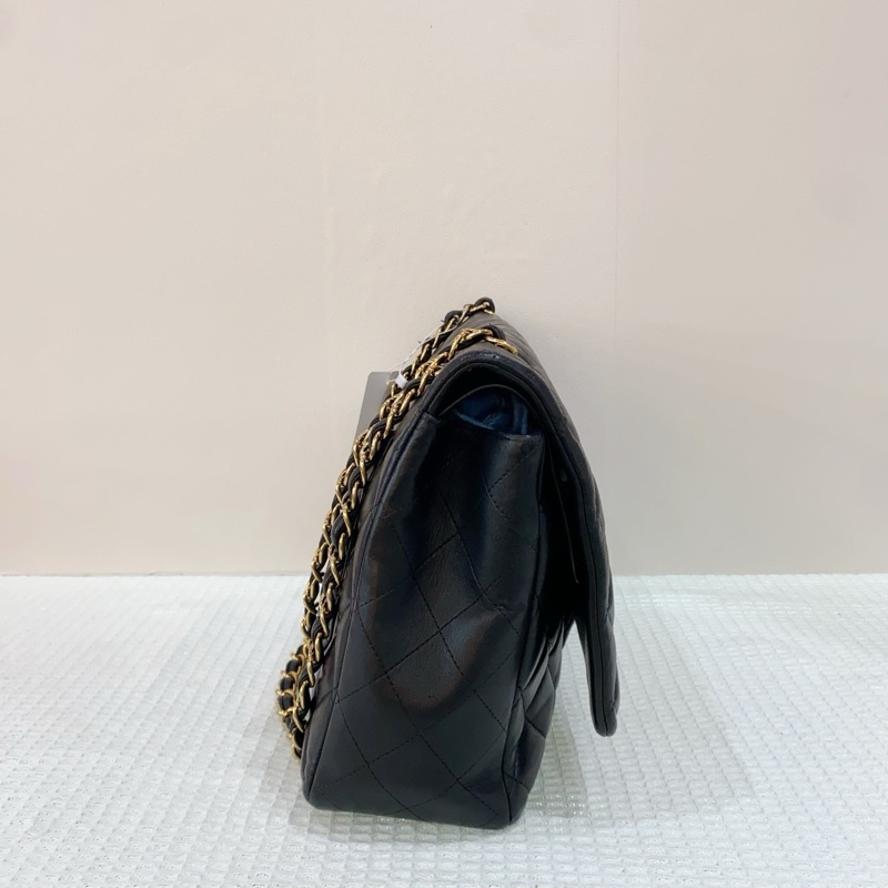 Chanel/香奈兒黑金羊皮雙蓋CF-Maxi，成色97新，尺寸33*10*24，15開-4
