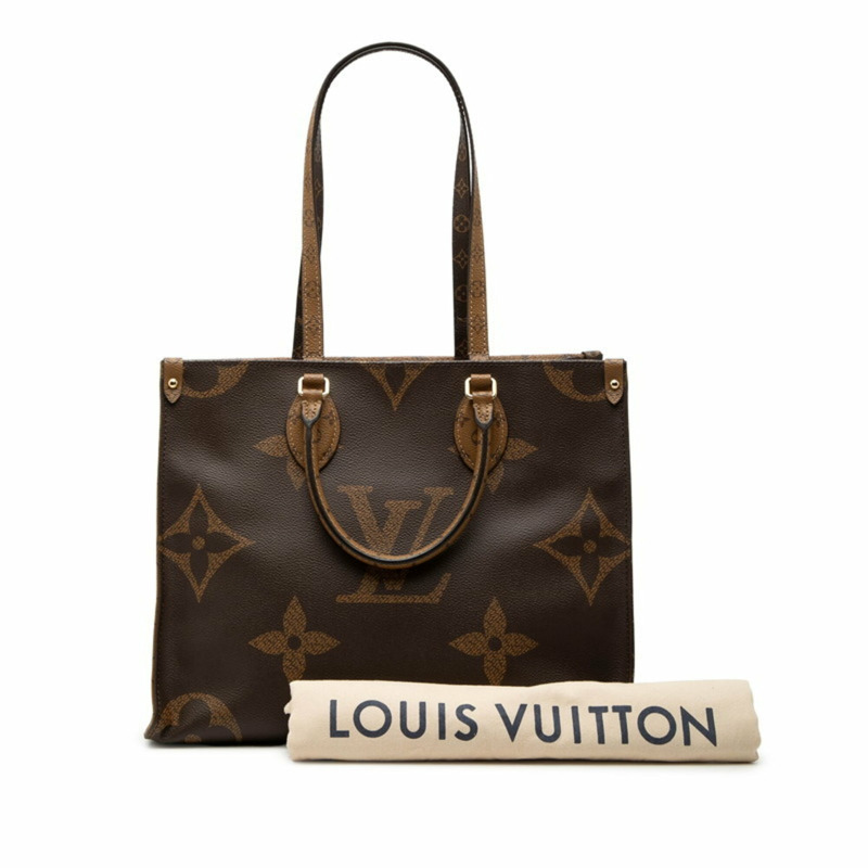路易威登 Monogram Giant Reverse OnTheGo MM 手提包/單肩包 2WAY M45321 棕色皮革 女士 LOUIS VUITTON-6