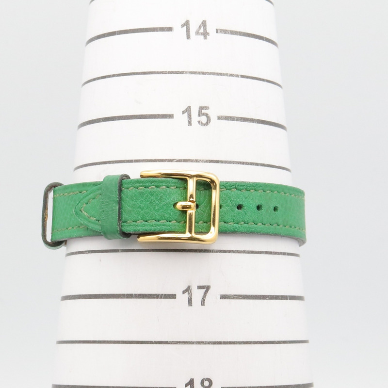 愛馬仕凱莉腕錶,鍍金(GP),皮革錶帶,女士香檳色,KE1.201-7