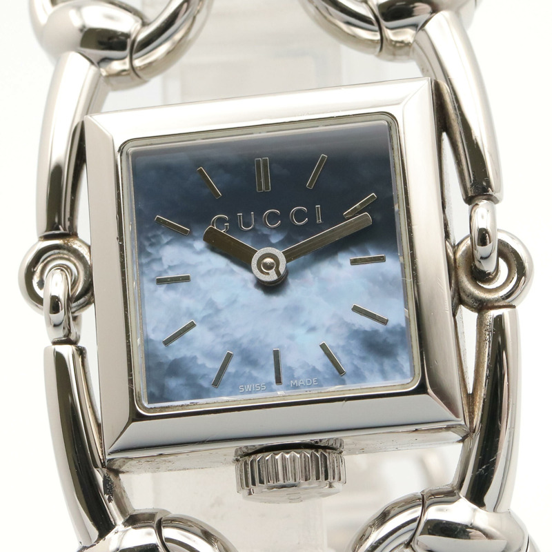 Gucci Signoria腕錶,不鏽鋼材質,女士款,藍色錶盤,貝殼錶殼,116.5-2