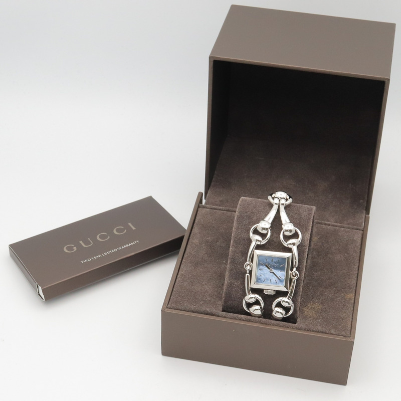 Gucci Signoria腕錶,不鏽鋼材質,女士款,藍色錶盤,貝殼錶殼,116.5-8