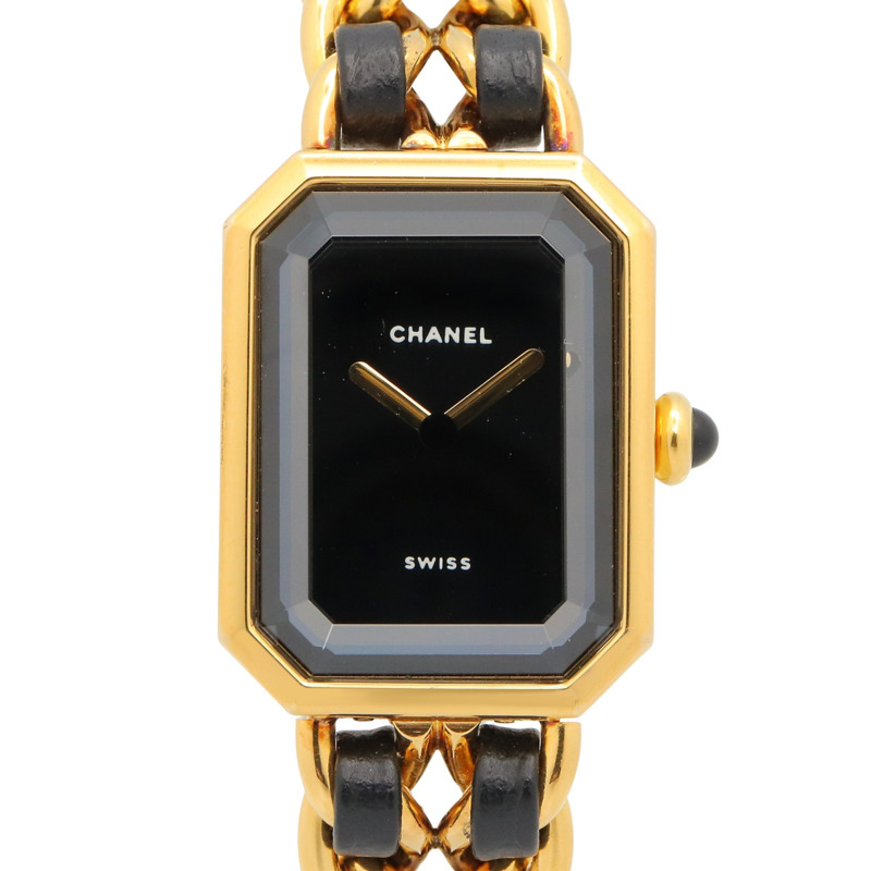 香奈兒 (Chanel) CHANEL Première M 系列腕錶,鍍金皮革錶帶,女士款,黑色,H0001-0
