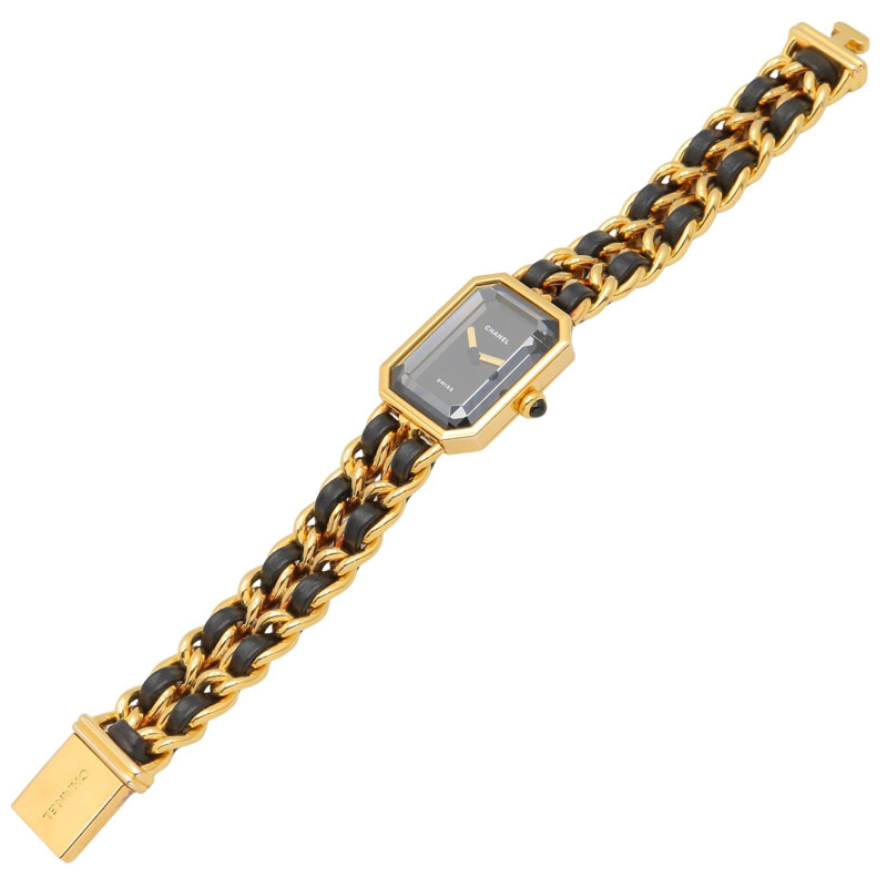 香奈兒 (Chanel) CHANEL Première M 系列腕錶,鍍金皮革錶帶,女士款,黑色,H0001-2