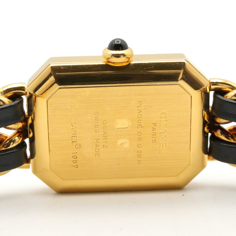 香奈兒 (Chanel) CHANEL Première M 系列腕錶,鍍金皮革錶帶,女士款,黑色,H0001-4