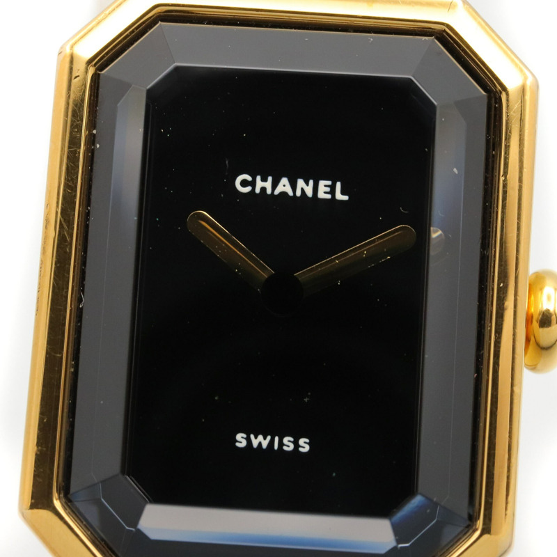 香奈兒 (Chanel) CHANEL Première M 系列腕錶,鍍金皮革錶帶,女士款,黑色,H0001-7