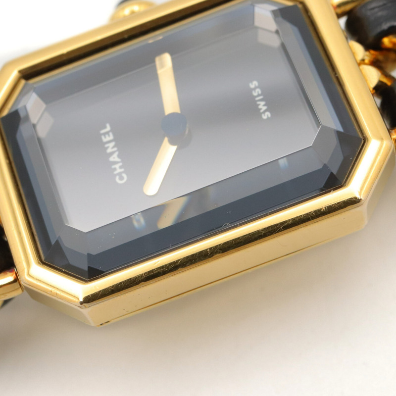 香奈兒 (Chanel) CHANEL Première M 系列腕錶,鍍金皮革錶帶,女士款,黑色,H0001-9