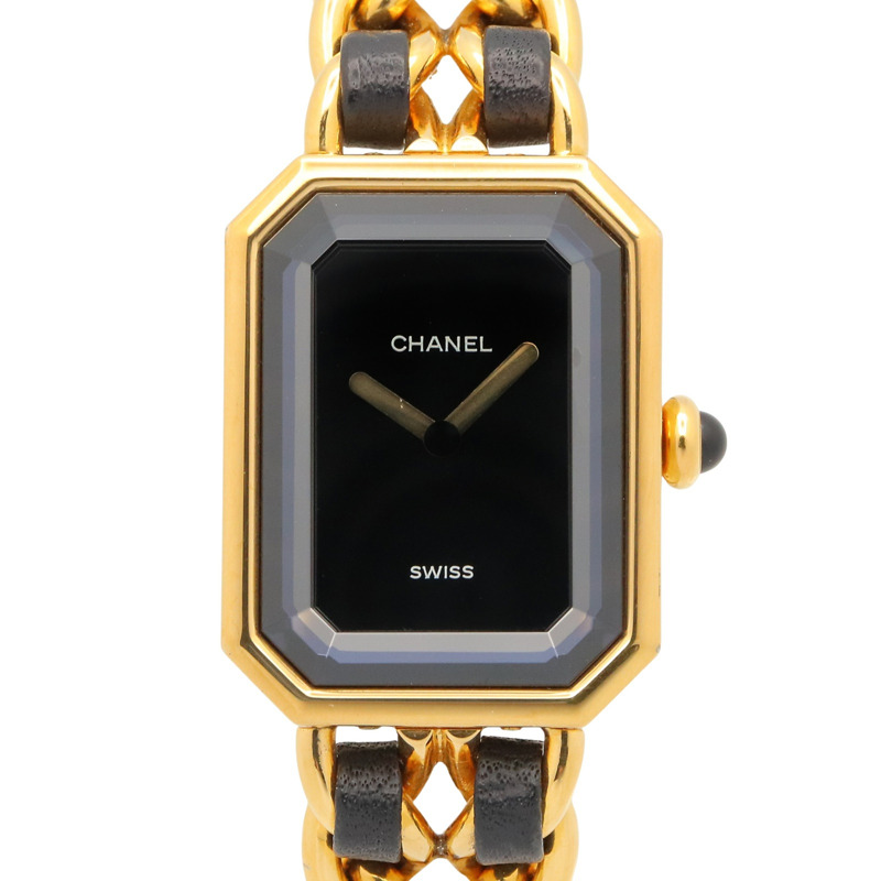 香奈兒 (Chanel) CHANEL Première M 系列腕錶,鍍金皮革錶帶,女士款,黑色,H0001-0