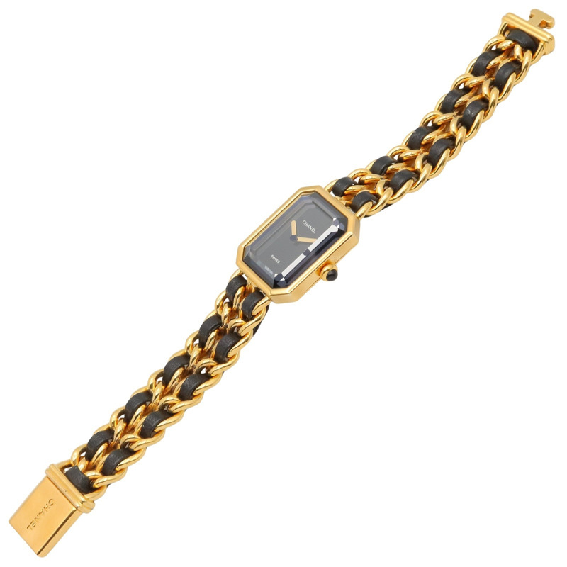 香奈兒 (Chanel) CHANEL Première M 系列腕錶,鍍金皮革錶帶,女士款,黑色,H0001-2