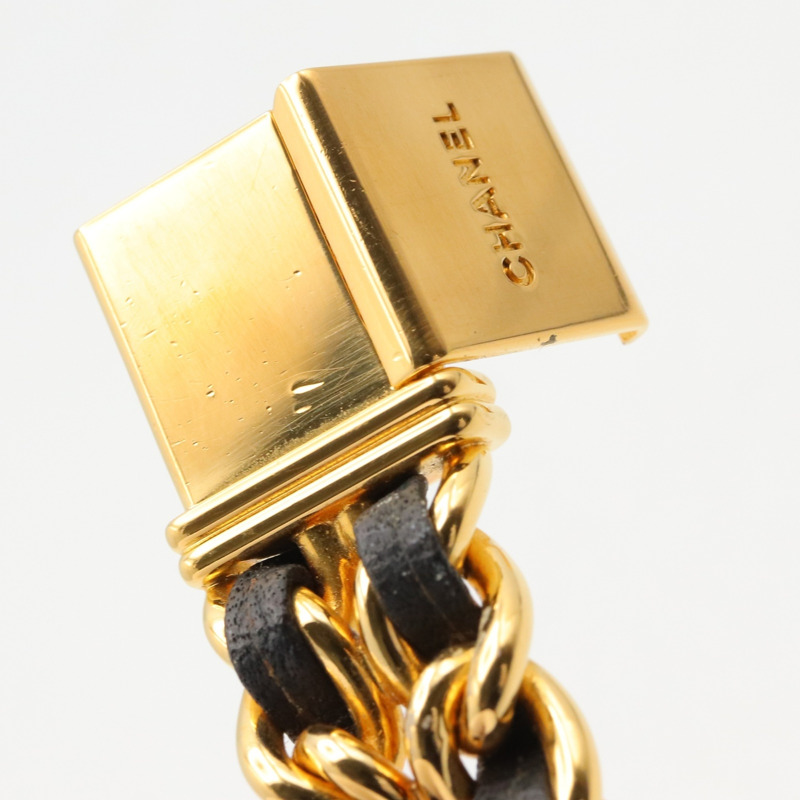香奈兒 (Chanel) CHANEL Première M 系列腕錶,鍍金皮革錶帶,女士款,黑色,H0001-12