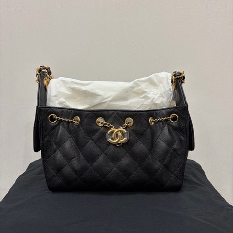全✨ Chanel/香奈兒 25bagmini 單肩包 黑色 金扣💛正品