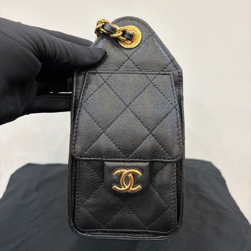 全✨ Chanel/香奈兒 25bagmini 單肩包 黑色 金扣💛正品-3