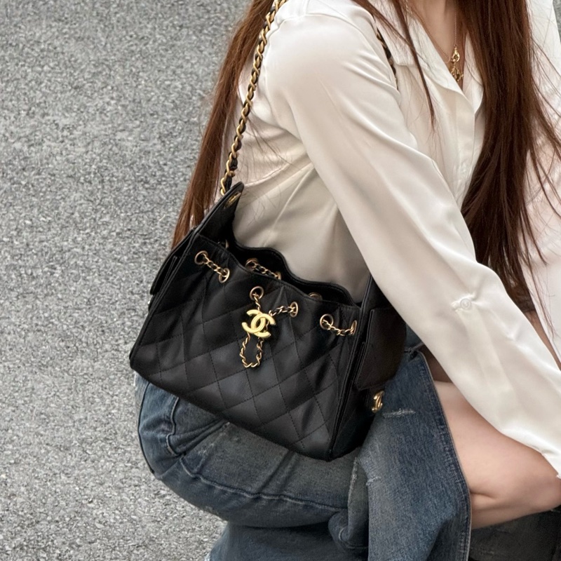 全✨ Chanel/香奈兒 25bagmini 單肩包 黑色 金扣💛正品-6