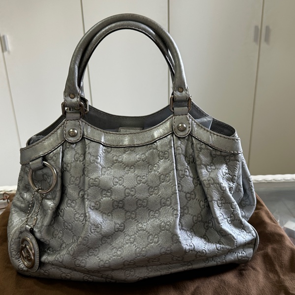 Gucci Guccissima Sukey 系列皮革手提包-5