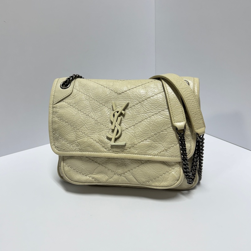 (極新🎁) YSL Niki Baby 米白色 肩背+斜背包【專櫃96,850】-8