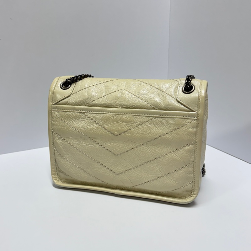 (極新🎁) YSL Niki Baby 米白色 肩背+斜背包【專櫃96,850】-9