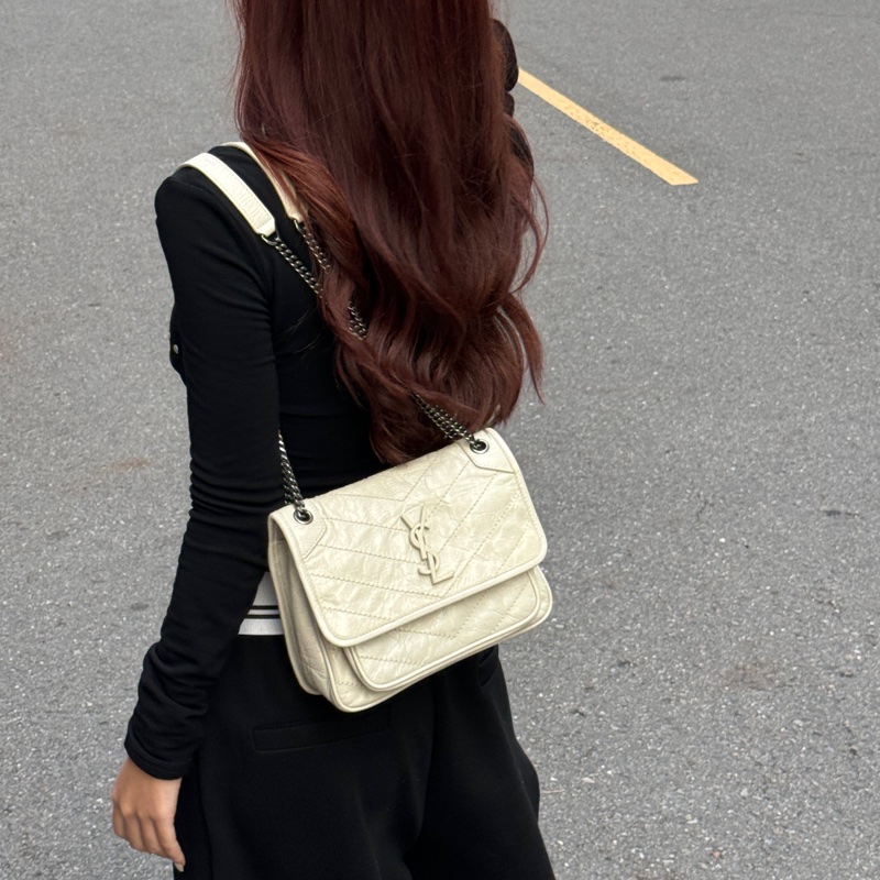 (極新🎁) YSL Niki Baby 米白色 肩背+斜背包【專櫃96,850】-24