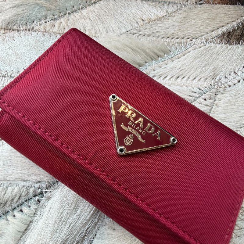 PRADA 尼龍六孔KEY包 紅色-3
