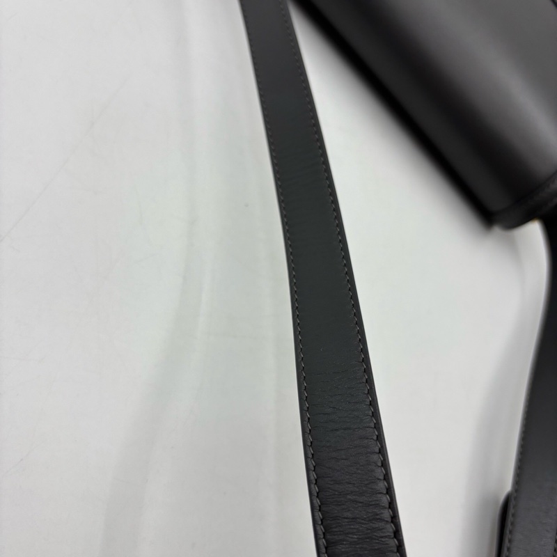 YSL聖羅蘭 SOLFERINO Box 金標Logo 皮革 豆腐包單肩斜挎包 可調節肩帶 灰色 中號 女款-19