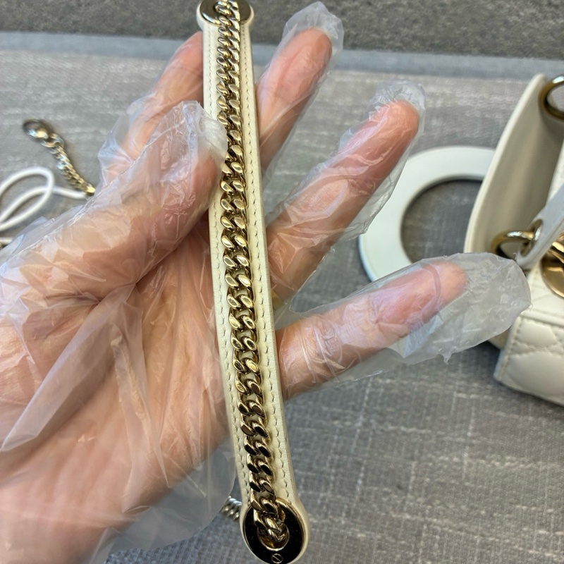 ✨99新Dior迪奧白金三格戴妃 手提包斜挎包 金扣 21年編碼-6