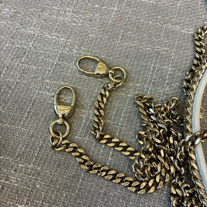 ✨99新Dior迪奧白金三格戴妃 手提包斜挎包 金扣 21年編碼-7