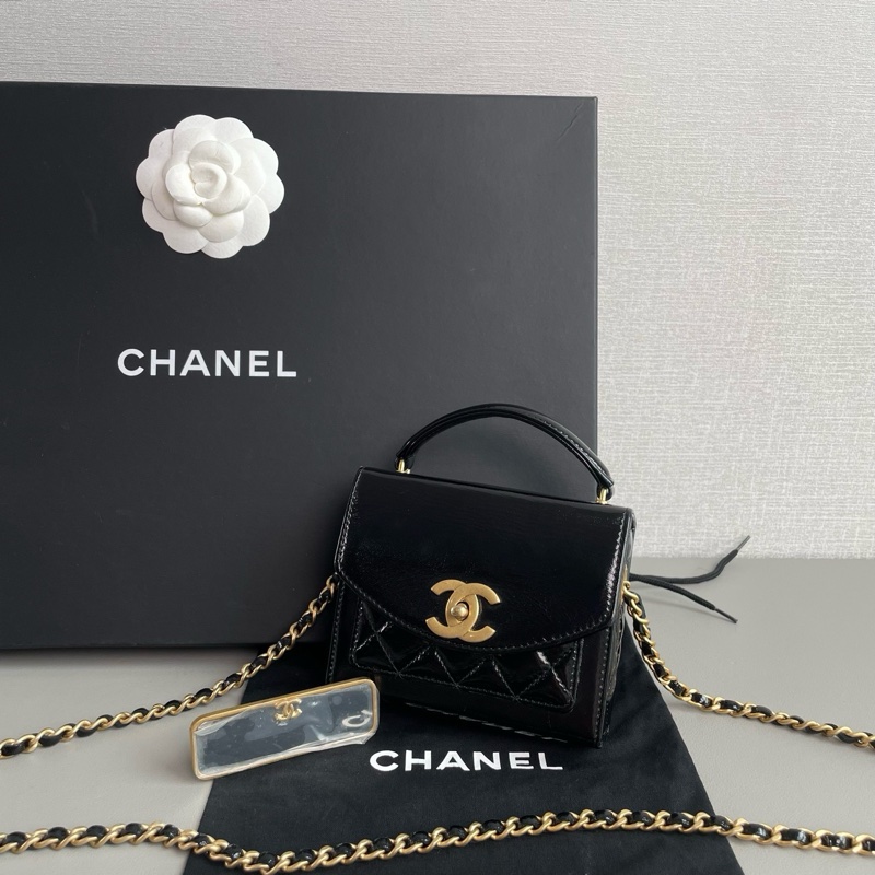 💎Chanel香奈兒|24A油蠟皮mini信封包|芯片款98新-4