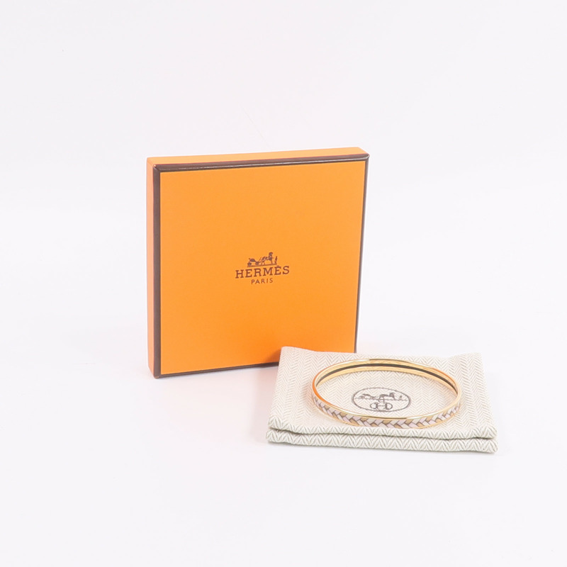 HERMES 金屬/琺瑯Tresse de Coeur Bangle手鐲Faubourg-5