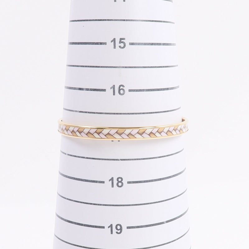 HERMES 金屬/琺瑯Tresse de Coeur Bangle手鐲Faubourg-6