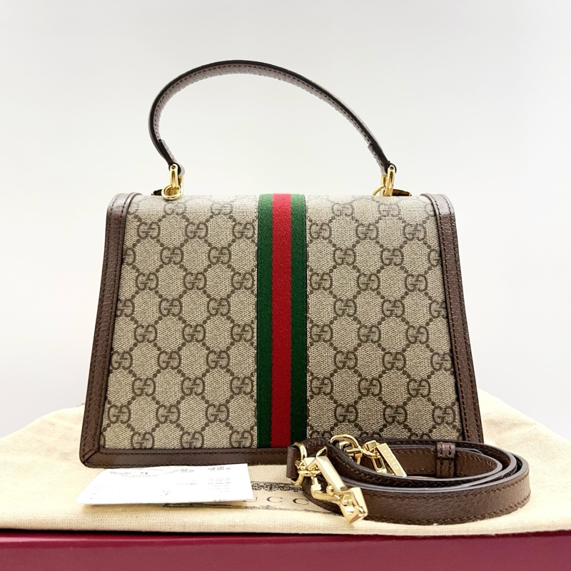 ✨99新古馳Gucci Ophidia郵差包 手提包斜挎包 可拆卸肩帶金扣 040黑標 💛正品-1