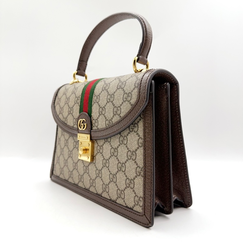 ✨99新古馳Gucci Ophidia郵差包 手提包斜挎包 可拆卸肩帶金扣 040黑標 💛正品-2
