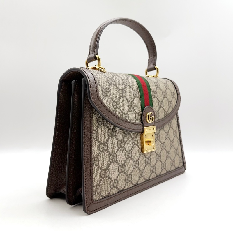 ✨99新古馳Gucci Ophidia郵差包 手提包斜挎包 可拆卸肩帶金扣 040黑標 💛正品-3