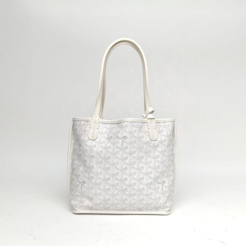 GOYARD Anjou雙面購物袋Mini20白色PVC銀扣肩背包