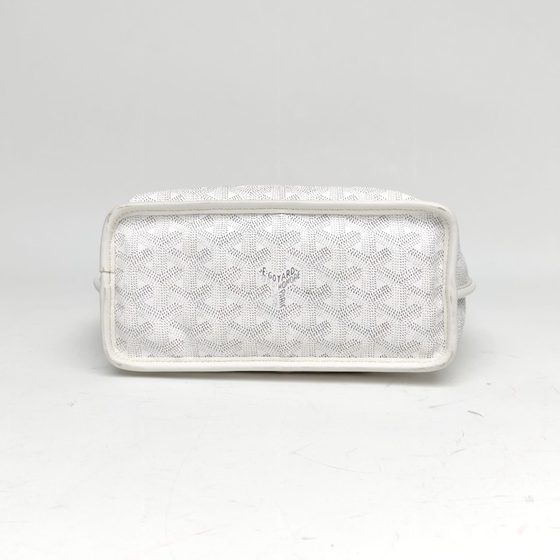 GOYARD Anjou雙面購物袋Mini20白色PVC銀扣肩背包-3