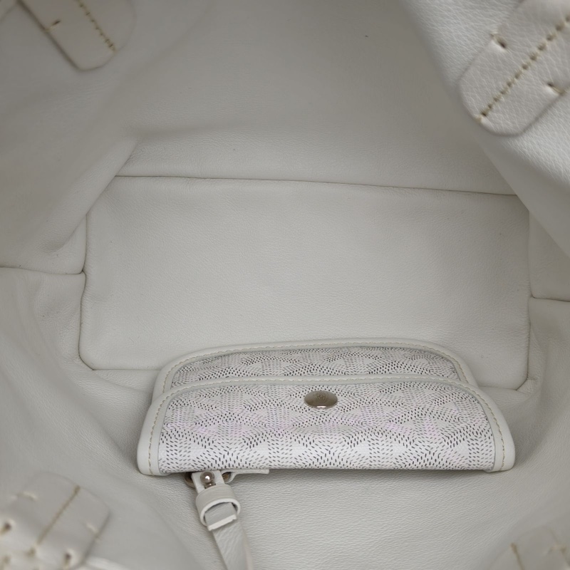 GOYARD Anjou雙面購物袋Mini20白色PVC銀扣肩背包-4
