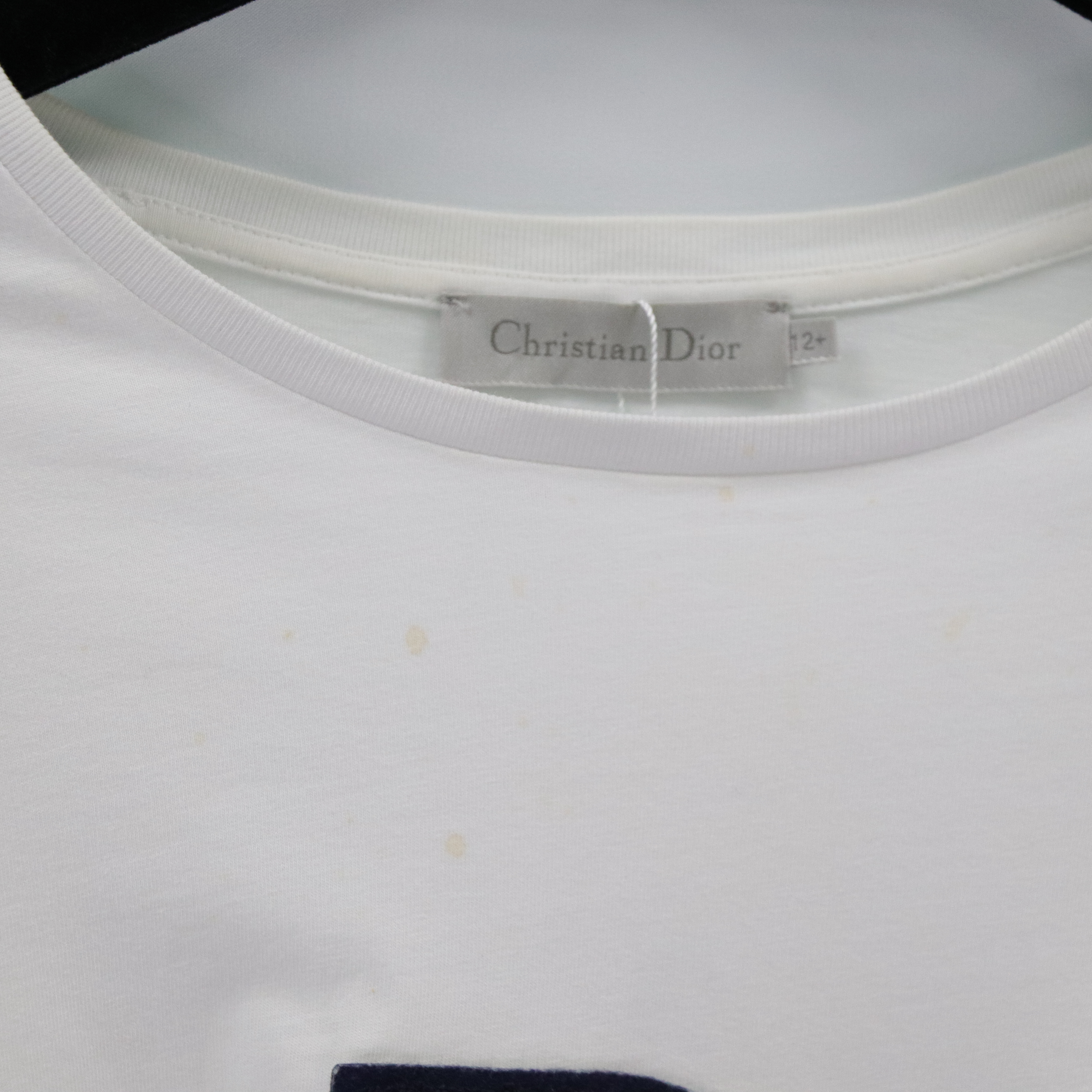 Dior 迪奧 童裝 白色 純棉 藍色LOGO 短袖上衣-1