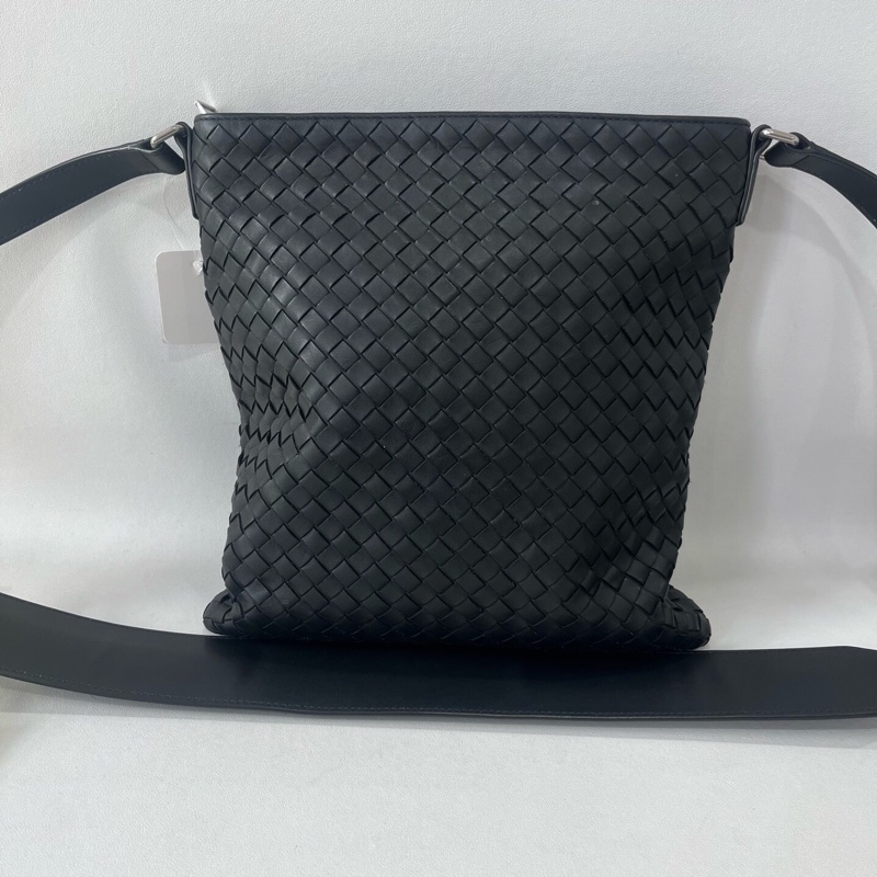 Bottega Veneta葆蝶家黑色編織斜挎-9