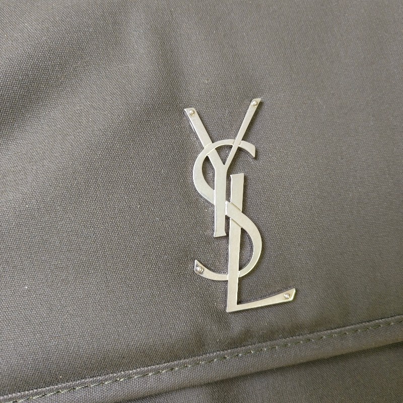 ❤️感恩月❤️折扣最後倒數至5/31‼️【全新】㊣✨YSL✨(附防塵袋)SAINT LAURENT 聖羅蘭 軍綠色 LAURENT Niki 帆布 郵差包 肩背包 斜背包/二手精品/保證正品🌳二手樹屋🌳-11