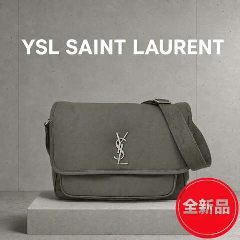 ❤️感恩月❤️折扣最後倒數至5/31‼️【全新】㊣✨YSL✨(附防塵袋)SAINT LAURENT 聖羅蘭 軍綠色 LAURENT Niki 帆布 郵差包  肩背包 斜背包/二手精品/保證正品🌳二手樹屋🌳